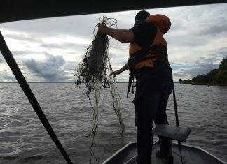 Naturatins apreende mais de 7 mil metros de redes e outros materiais de pesca predatória no Lago da UHE Luís Eduardo Magalhães