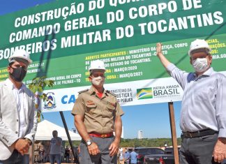 Governador Carlesse lança pedra fundamental da obra de construção do novo quartel para o Corpo de Bombeiros Militar