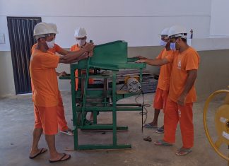 Reeducandos da região Operacional V recebem curso de fabricação de blocos e artefatos de concreto