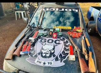 Em Araguacema, PM prende suspeito de feminícidio que escondia arsenal de armas em sua propriedade