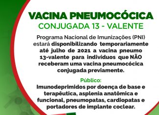 SUS disponibiliza vacina pneumocócica-13 para pacientes de alto risco