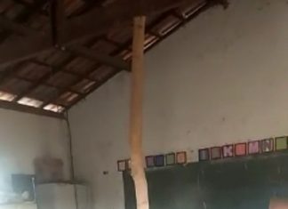 Indígenas retém caminhonete do Estado para cobrar reforma de escola com risco de desabamento em aldeia