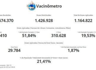 Sete meses após início da campanha contra a Covid, TO ultrapassa 20% da população completamente vacinada