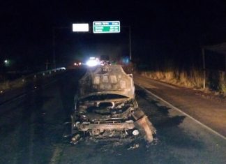 Seis pessoas, incluindo crianças, ficam feridas após batida entre carros na BR-230; veículo pegou fogo