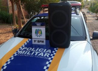 Polícia apreende equipamentos de som por perturbação sonora no interior do Tocantins
