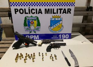 Polícia Militar apreende três armas e drogas durante festa em Gurupi