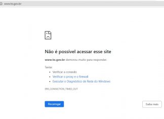 Sites do governo do Tocantins ficam fora do ar durante a manhã desta quinta-feira (18)