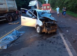 Homem morre após batida frontal entre caminhão e carro na BR-153 em Gurupi