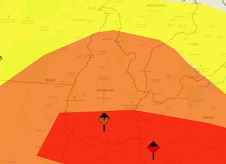 Inmet eleva para vermelho nível de alerta para alagamentos e deslizamentos no sul do Tocantins