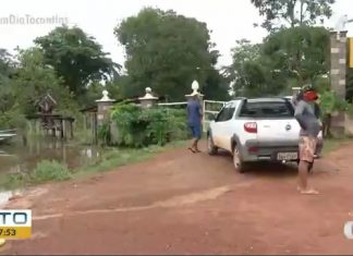 Cheia no rio Tocantins deixa 30 famílias desabrigadas em Ipueiras