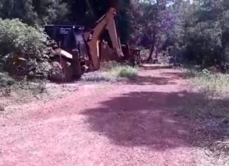 Barracões são derrubados durante reintegração de posse em assentamento de Luzimangues