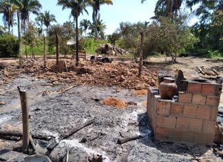 Casa e móveis são totalmente destruídos após incêndio criminoso no Tocantins, diz polícia