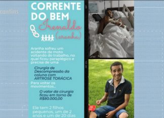 Família tenta arrecadar R$ 80 mil para custear cirurgia de eletricista que ficou paraplégico após acidente com moto
