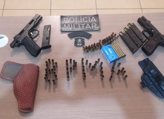 PM Ambiental apreende armas de fogo com caçador na divisa com o estado de Goiás