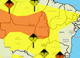 Inmet alerta sobre temporais e ventos intensos que podem chegar a 100 km/h no Tocantins