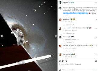 Avião em que Miley Cyrus viajava para o Paraguai é atingido por raio