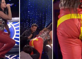 Katy Perry rasga a calça ao cantar no ‘American Idol’