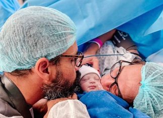 Juliano Cazarré anuncia nascimento da filha e cita cirurgia no coração logo após parto