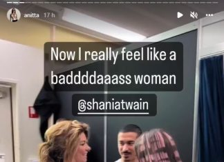 Shania Twain vai ao show de Anitta na Suíça e elogia cantora: ‘Ela é incrível’