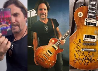 Sertanejo Hudson realiza sonho e tem guitarra autografada por Slash após show do Guns N’ Roses