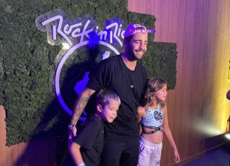 Com o cabelo rosa, Pedro Scooby leva os filhos novamente ao Rock in Rio: São apaixonados pelo Rio’