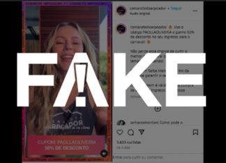 É #FAKE post que usa vídeo de Paolla Oliveira para anunciar desconto de 50% em camarote no Carnaval 2025; trata-se de golpe
