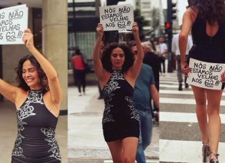Claudia Ohana faz protesto contra etarismo: ‘Nós não estamos velhas aos 62’