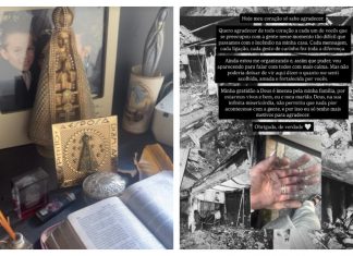 VÍDEO: pai do MC Gui chora ao ter a casa incendiada e altar com Bíblia e santa ficar intacto: ‘Deus é bom demais, acreditem nele’
