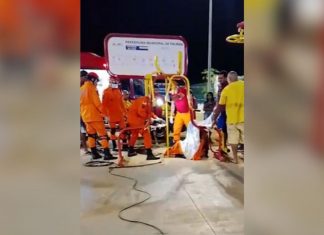 Criança fica com pé preso em parafuso de academia ao ar livre e bombeiros desmontam equipamento em Palmas