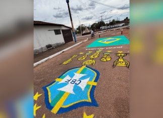 Ruas e praças ganham pinturas especiais para a Copa do Mundo em cidades do TO; veja imagens