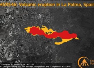 O avanço da lava do vulcão nas Ilhas Canárias em imagens de satélite