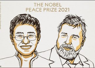 Nobel da Paz 2021 vai para Maria Ressa e Dmitry Muratov