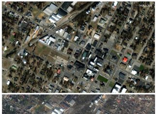Imagens de satélite mostram antes e depois da passagem de tornados nos EUA; FOTOS