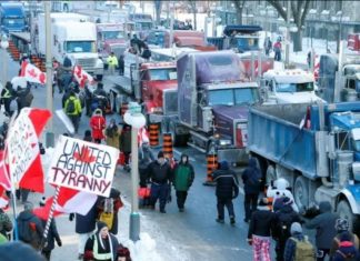 ‘Comboio da Liberdade’: Caminhoneiros causam caos em Ottawa após 2° dia de protestos contra o passaporte de vacina