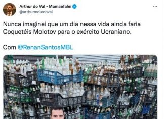 Deputados acionam MP para investigar se Arthur do Val violou direito internacional ao dizer que fabricou coquetel molotov na Ucrânia