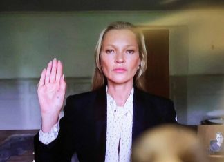 Kate Moss nega que Depp a empurrou de escada em depoimento a favor do ator