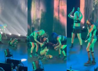 Pabllo Vittar cai em palco durante show nos EUA e brinca: ‘Eu moro no Brasil, esse tombo não foi nada’