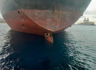 Clandestinos que viajaram em cima do leme do navio devem ser deportados para a Nigéria