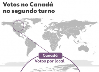 No Canadá, Lula venceu com 61,61% do votos e Bolsonaro ficou com 38,39%; mapa mostra como foi a votação no país