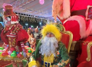 Cidade de MT veste Papai Noel com roupa verde e amarela
