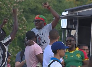 FOTOS: torcedores de Camarões comemoram vitória contra Brasil na orla do Guaíba em Porto Alegre