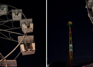 Visitantes ficam parados em roda-gigante de parque de diversões durante falta de energia; VÍDEO