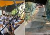 Passarela cede durante travessia de alunos e deixa cerca de 30 estudantes pendurados no TO