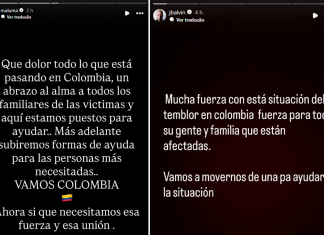 Shakira e outros famosos colombianos prestam solidariedade após terremoto no país