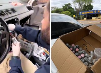Polícia apreende mais de 40 kg de mercúrio transportados clandestinamente em painel de carro