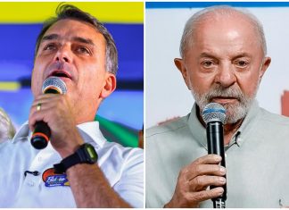 Em 2 cidades, Flávio Bolsonaro e Lula tiveram o exato mesmo número de votos para presidente no 1º turno